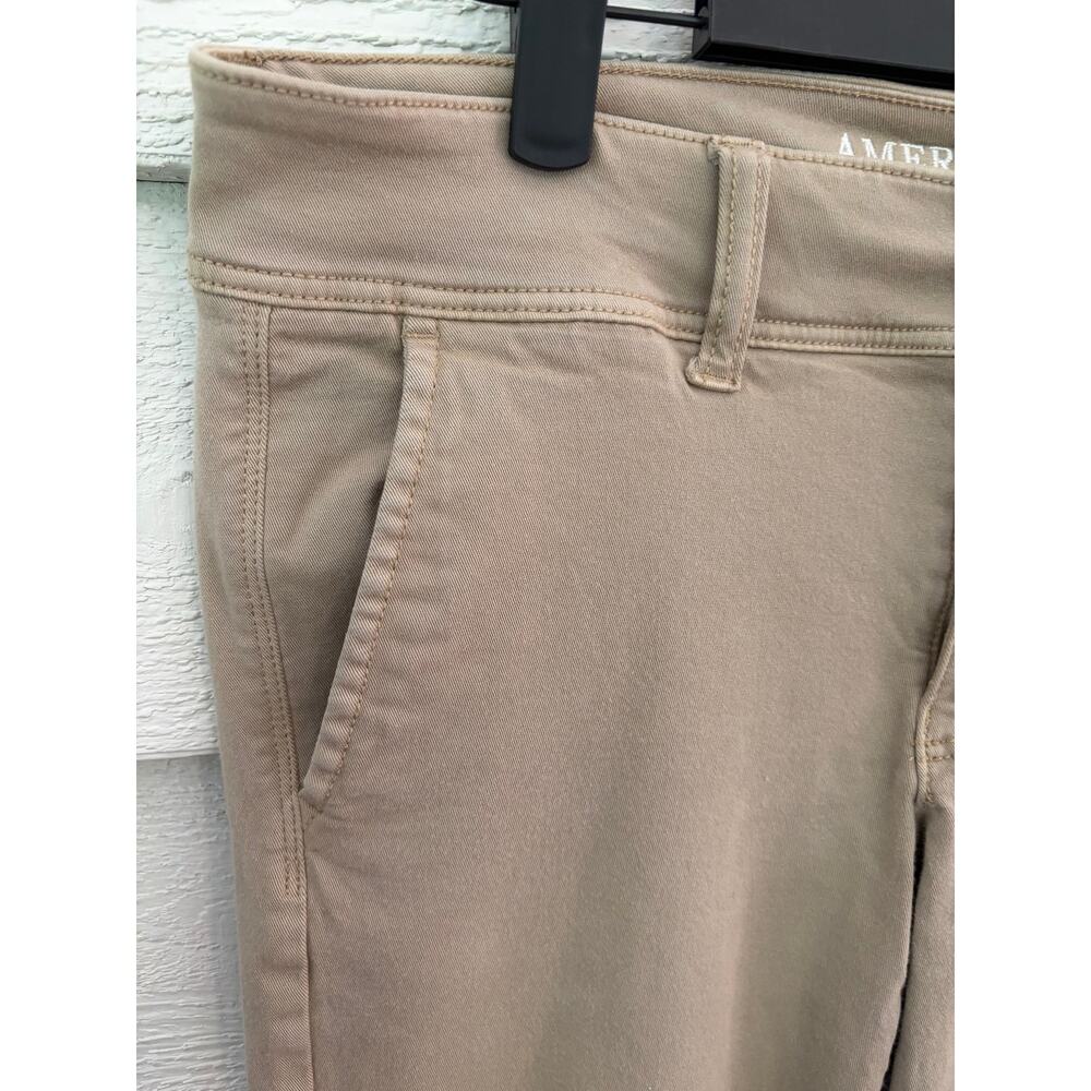 American Eagle Kick Boot Super Stretch Khaki Pants Size 8 Regular - Picture 7 of 8